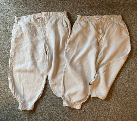 1940s Linen Trouser Plus Fours,Capper & Capper,Wh… - image 1