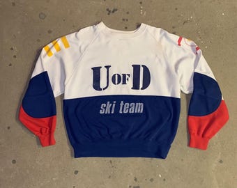 VINTAGE - U of D ski team crew neck