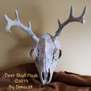 Deer Skull Mask with 4 Prong Antler custom made by Oonacat