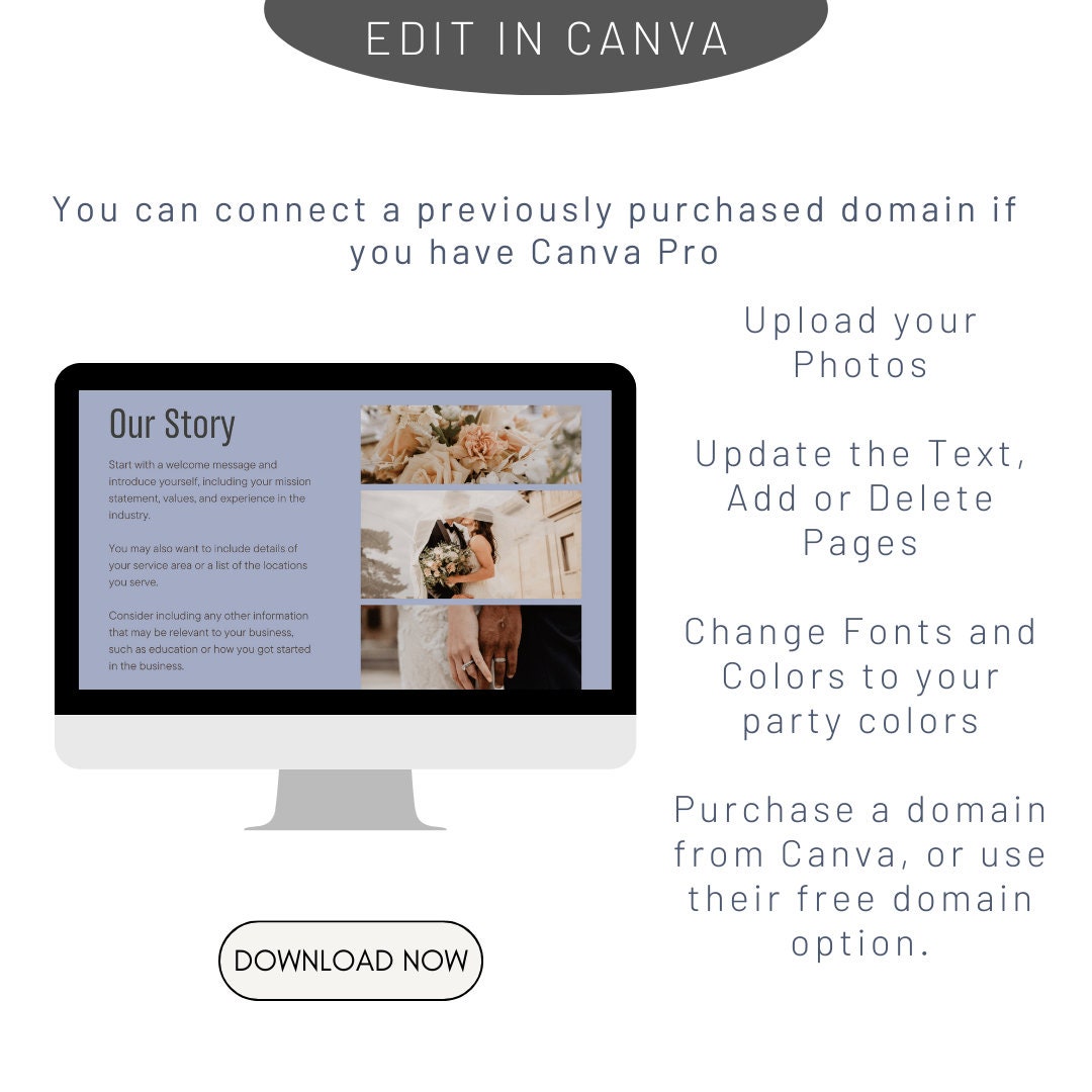 Wedding Officiant Website Template, Celebrant Canva Website Editable Wedding Officiant Website Template, Celebrant Canva Website Editable