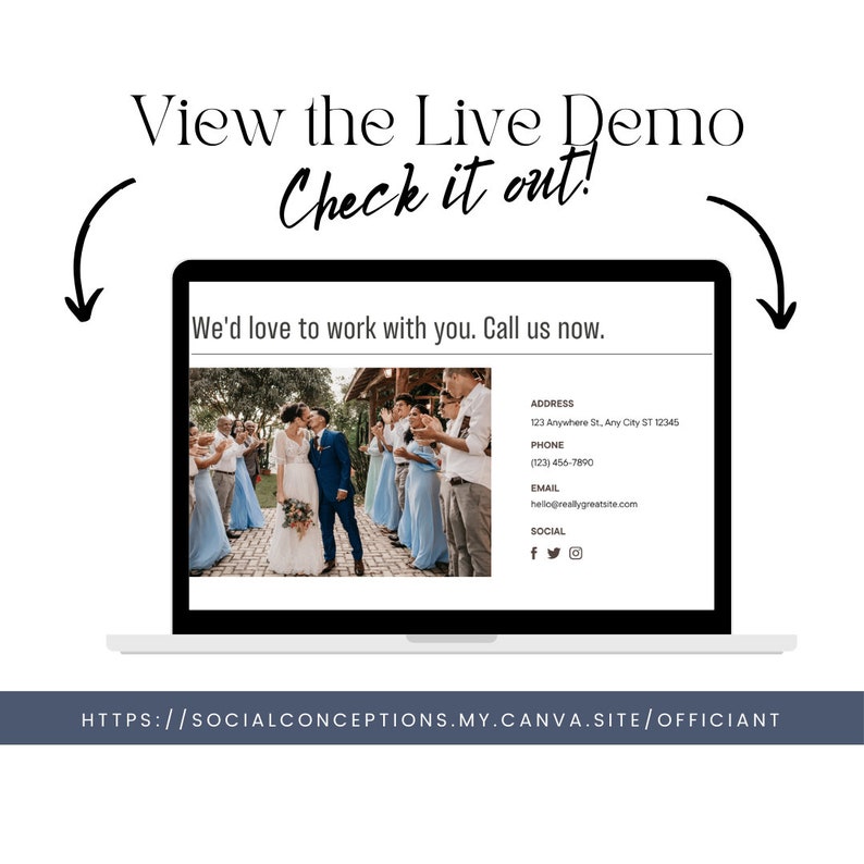 Wedding Officiant Website Template, Celebrant Canva Website Editable Wedding Officiant Website Template, Celebrant Canva Website Editable