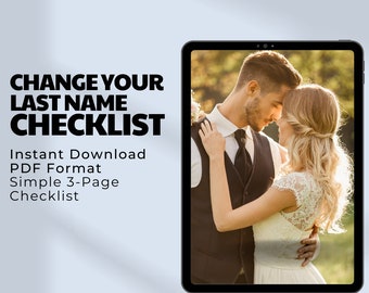 10 Steps to Change Last Name | Newly Married Checklist, Name Change To-Do List, Printable PDF