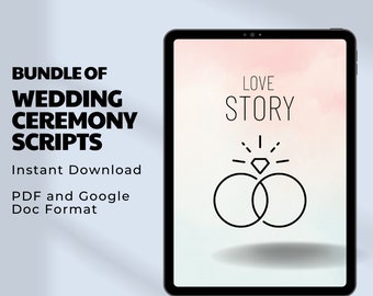 Wedding Vows and Ceremony Script Bundle for Couples & Officiant, Unity Ceremony Ideas, Planner, and Optional Reading Ideas
