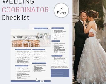 Wedding Checklist for Wedding Coordinator Editable Canva Template & Printable PDF Client WorkFlow Pre Wedding To Do List