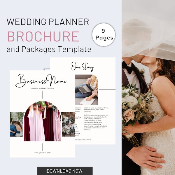 Wedding Coordinator Proposal and Brochure Digital Canva Template, Services Outline, Pricing Guide, Welcome Packet, Client Inquiry