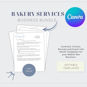 Bakery Contract, Food Service Agreement, Baked Goods Service Agreement for Wedding Contract, Event Contract Canva Template