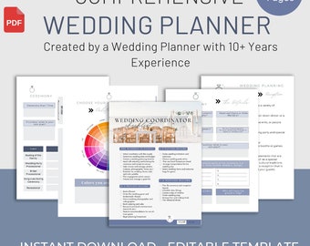 Complete Wedding Planner Printable 150+ Pages of Wedding Checklist and Tools, Wedding Day Of Binder and Organizer