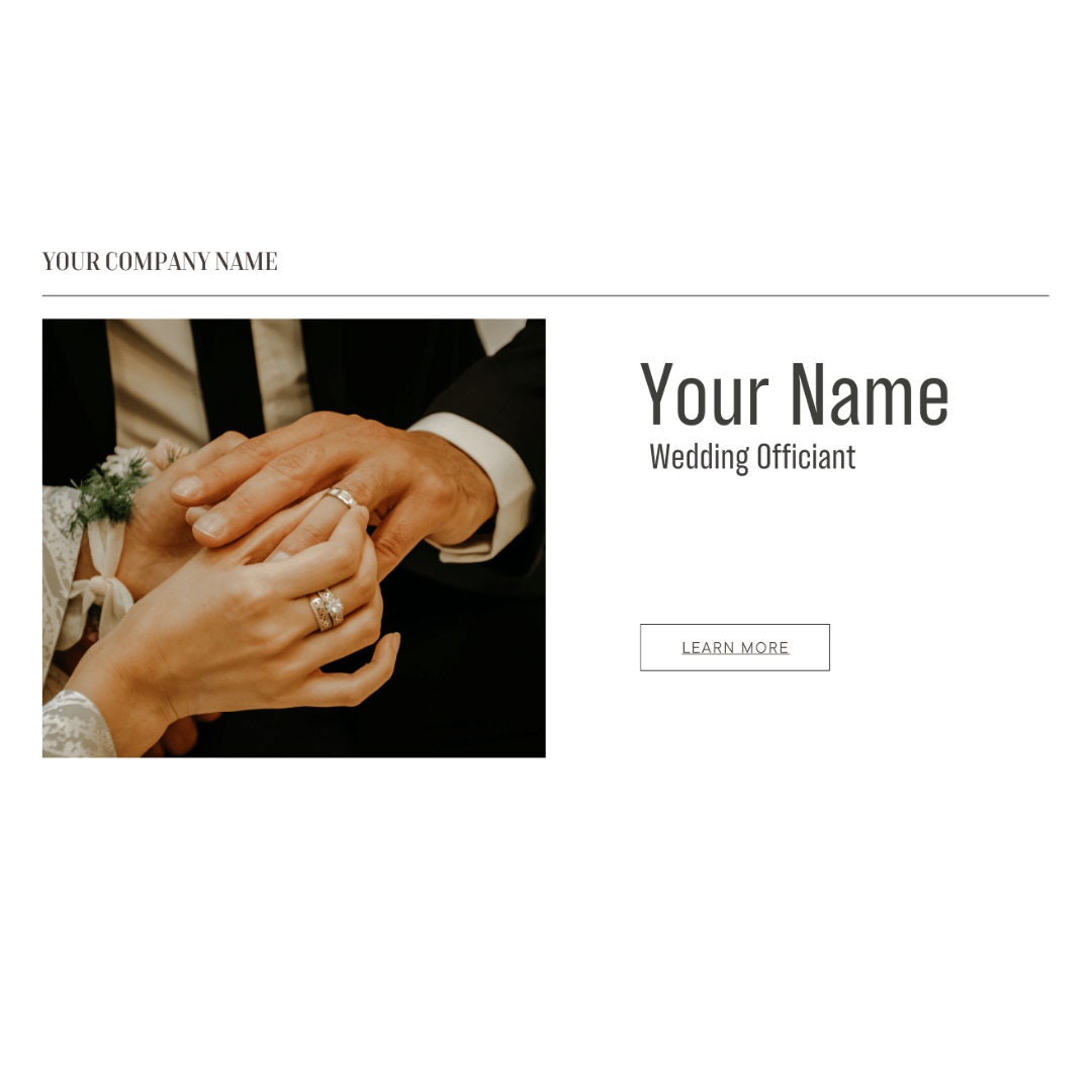 Wedding Officiant Website Template, Celebrant Canva Website Editable Wedding Officiant Website Template, Celebrant Canva Website Editable