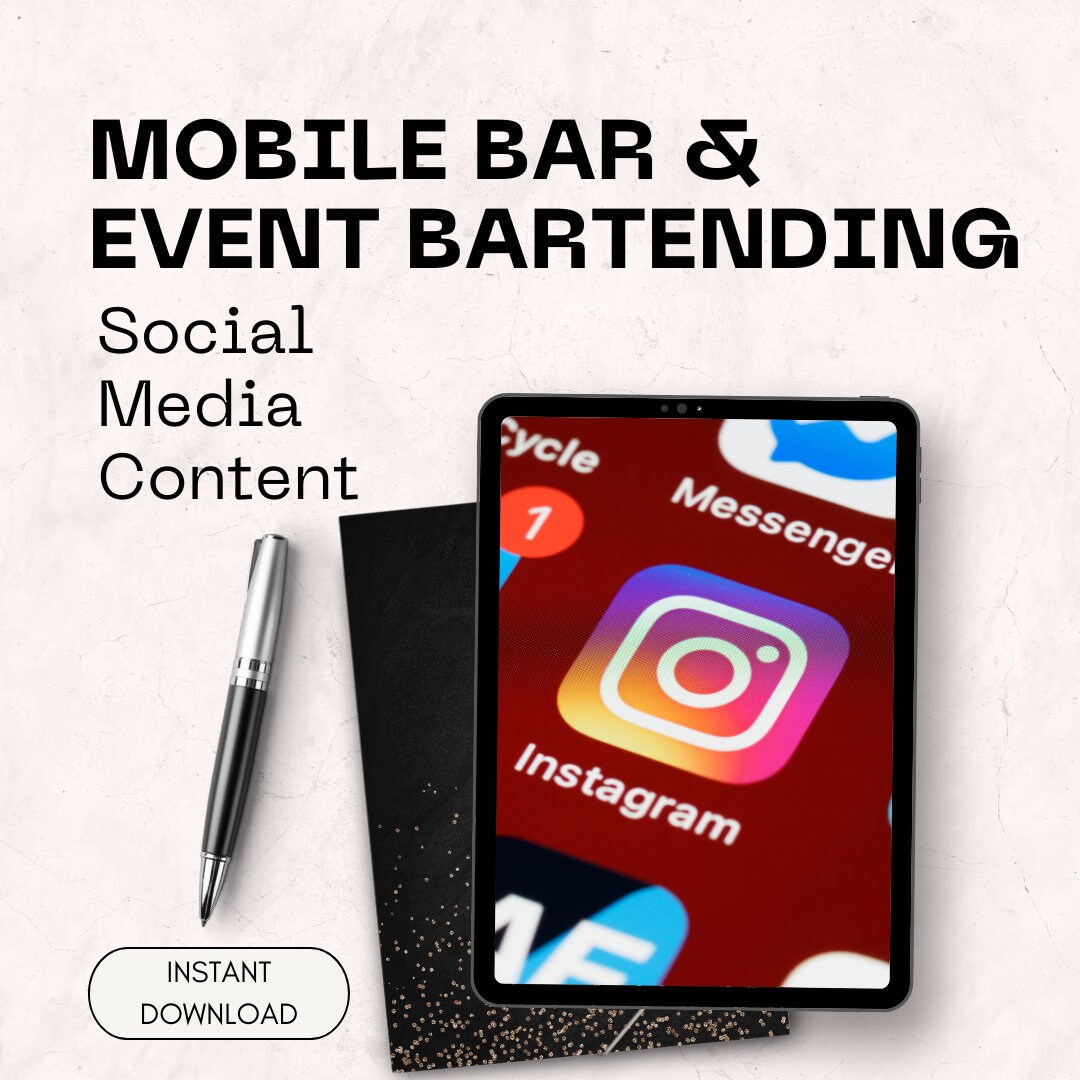 The Ultimate Mobile Bartender Social Media Calendar Topic Suggestions Copy  for Instagram Facebook Pinterest Tiktok Scripts Event Bartending - Etsy