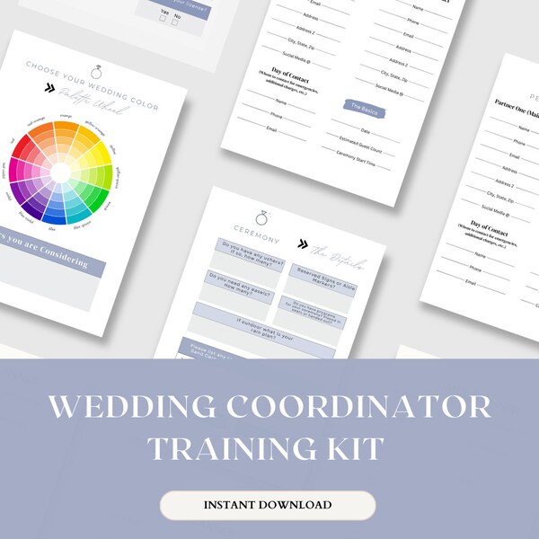 Wedding Coordinator Starter Kit Canva Template Editable Templates for Contract Invoice Brochure and more Wedding Planner Templates