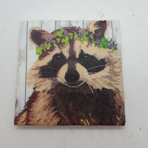 Raccoon Coasters  Wildlife Coasters Tile Coasters  Ceramic Tile Coasters