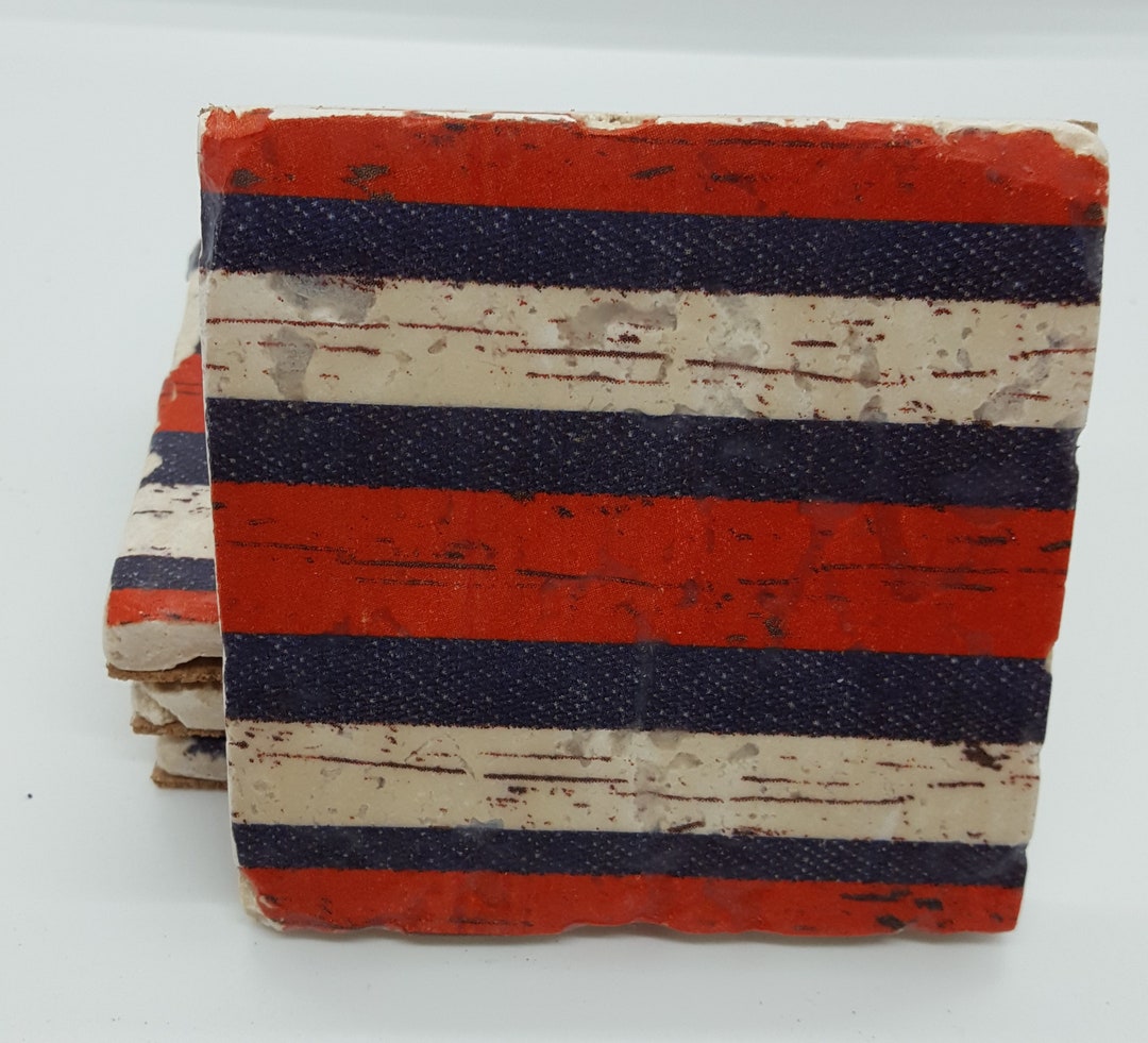 Red White and Blue Stone Coasters Flag Coasters Stone Coasters Etsy