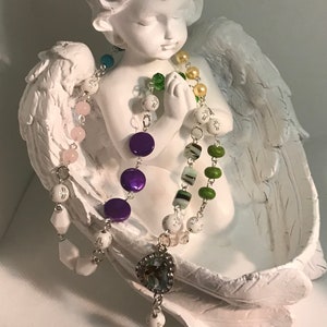 Unique Saint Michael the Archangel Chaplet With Colorized St Michael Charm