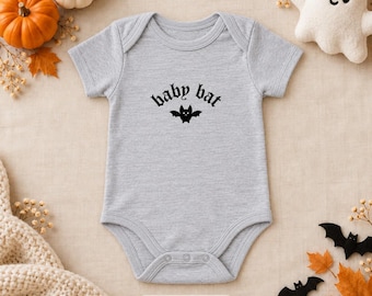 Baby Bat Bodysuit, Cute Goth Graphic Tee, Spooky Season Alt Tshirt, Gothic Bat Lover Gift