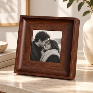 Square Wooden Picture Frame – Deep Beveled Photo Frame, Modern Rustic Home Decor