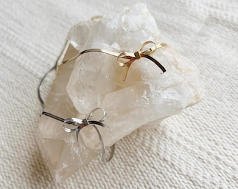 Unity Bow Choker Necklace || Chevron Gold Silver Stainless Steel || Zen Gems