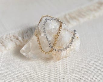 Wander Boho Anklet || Gold Silver Bead Stainless Steel || Layering || Cuban || Waterproof Tarnishproof || Boho
