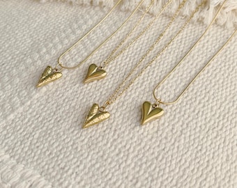 Heartfull Necklace || Gold Stainless Puffy Heart || Boho || Layering Chain Necklace || Waterproof Tarnish Proof