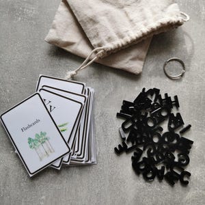 Cartões de alfabeto educativos – Tema de floresta com letras reais para soletrar, perfeito para crianças pequenas e crianças
