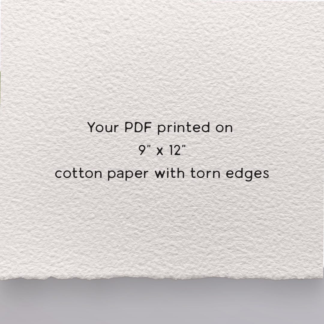 9x12 Custom Printed Cotton Paper With Hand Torn Edges. Your Own Design ...