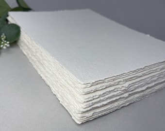 9x12 Handmade cotton rag paper, Torn edge, Deckle edge, 300 gsm