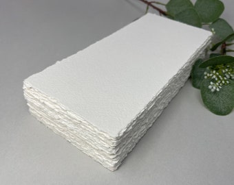 4x9 Handmade cotton rag paper,  Torn edge, Deckle edge, 300 gsm, Textured paper
