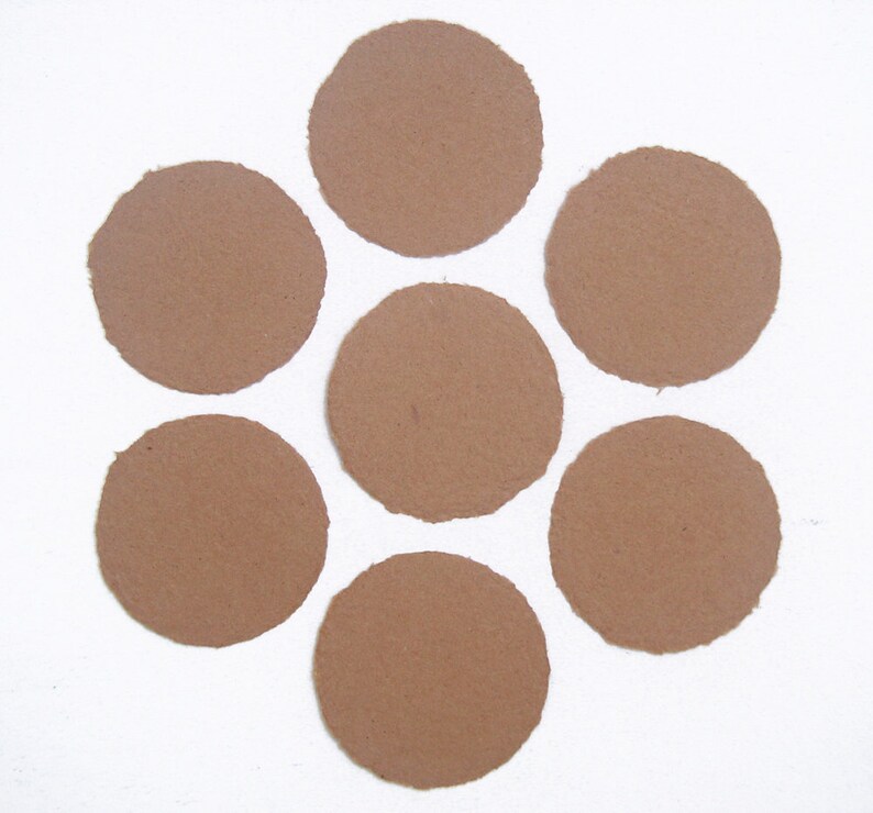 3 Inch brown kraft paper circles handmade paper recycled Etsy