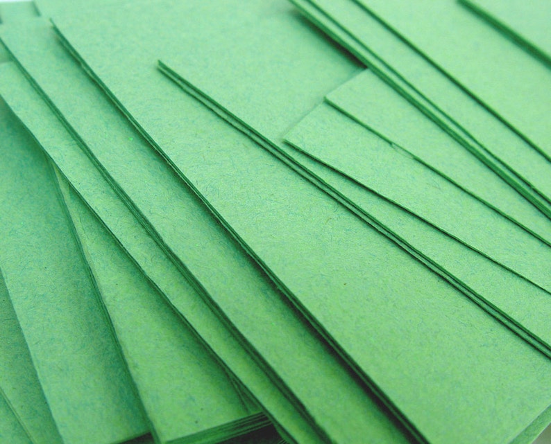 Green handmade paper cardstock cut edges recycled 4.25 x Etsy