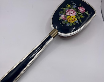 Vintage Royal Artistic Silver Hairbrush With Floral Embossed  display picture 1