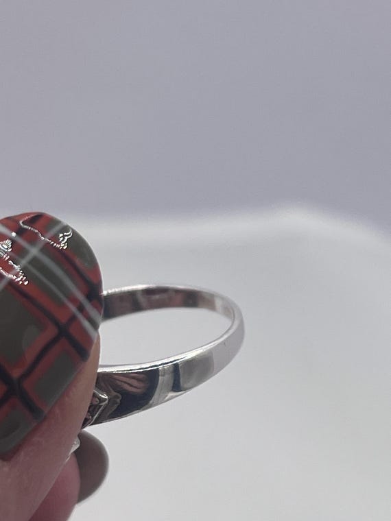 Vintage Sterling Silver Ring with Ruby Red Gem - image 6