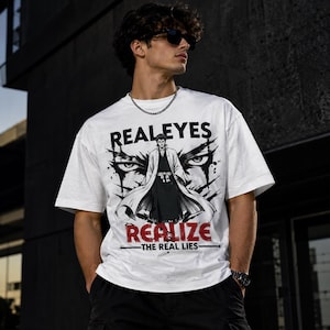Real Eyes Realize the Real Lies Typography T-Shirt