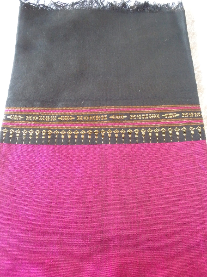 Pink in colour Traditional Laos style Cotton and silk blend Sinh tube skirtwrap around skirtsarong