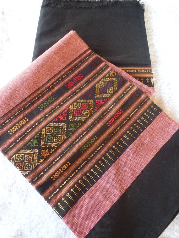 Pink in colour Traditional Laos style Cotton and silk blend Sinh tube skirtwrap around skirtsarong