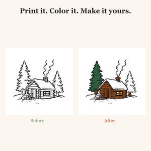 Winter Coloring Pages for Adults, Cozy Winter Coloring Pages, Bold and Easy Coloring Sheets, Hygge, 30 Printable Pages (PDF Download) imagen 2