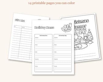 Christmas Planner Printable, Holiday Planner Printable, Christmas Gift List Printable, Christmas Budget, Menu Planner, You Can Color