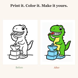 Dinosaur Coloring Pages Printable, Dinosaur Coloring Pages for Kids, Cute Dino Coloring for Preschool, 30 Printable Pages (PDF) image 2
