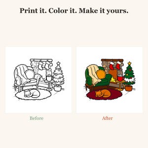 Cozy Christmas Coloring Pages, 30 Bold Winter Scenes (PDF Download) image 2