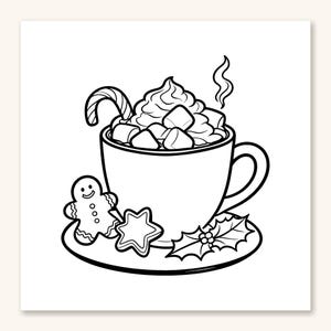 Cozy Christmas Coloring Pages, 30 Bold Winter Scenes (PDF Download) image 4