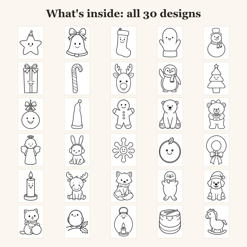 Christmas Coloring Pages for Toddlers, Toddler Coloring Pages, Christmas Activities for Toddlers, Big Simple Pictures, 30 Printable bild 3