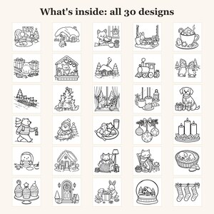 Cozy Christmas Coloring Pages, 30 Bold Winter Scenes (PDF Download) image 3