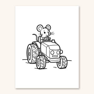 Disegni da colorare di camion per bambini, 30 pagine stampabili di escavatori, camion dei pompieri e trattori, attività di colorazione facile per bambini dai 3 agli 8 anni (download PDF) immagine 4