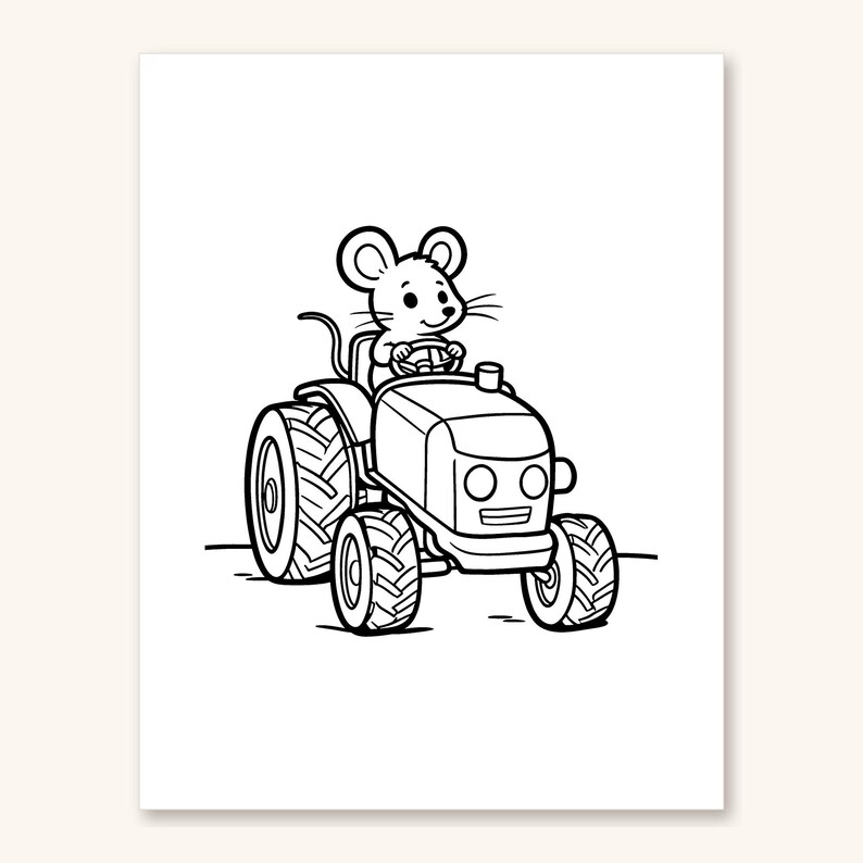 Disegni da colorare di camion per bambini, 30 pagine stampabili di escavatori, camion dei pompieri e trattori, attività di colorazione facile per bambini dai 3 agli 8 anni (download PDF) immagine 4