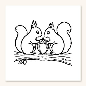 Dibujos para colorear de otoño para adultos, Dibujos para colorear de otoño, Dibujos para colorear de animales del bosque, Dibujos sencillos y llamativos, Dibujos para colorear acogedores, 30 PDF imprimibles imagen 4