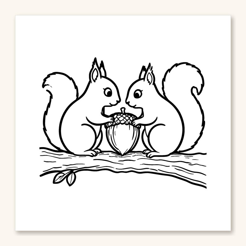 Dibujos para colorear de otoño para adultos, Dibujos para colorear de otoño, Dibujos para colorear de animales del bosque, Dibujos sencillos y llamativos, Dibujos para colorear acogedores, 30 PDF imprimibles imagen 4