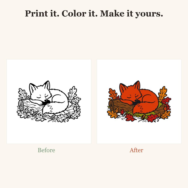 Dibujos para colorear de otoño para adultos, Dibujos para colorear de otoño, Dibujos para colorear de animales del bosque, Dibujos sencillos y llamativos, Dibujos para colorear acogedores, 30 PDF imprimibles imagen 2