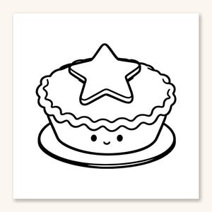 Kawaii Christmas Coloring Pages, 30 Cute Treats with Faces, Bold and Easy for Kids and Teens (PDF Download) image 4