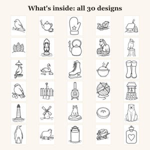 Large Print Coloring Book for Seniors, Winter Coloring Pages for Adults, Dementia Activities, Simple Bold Pages, 30 Printable PDF image 3