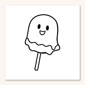 Desenhos para colorir de Halloween Kawaii, 30 guloseimas fofas com rostinhos, desenhos fáceis e vibrantes para crianças e adolescentes (Download em PDF) imagem 4