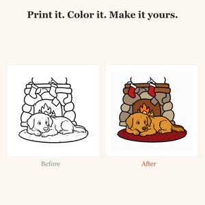 Christmas Dog Coloring Pages, 30 Bold and Easy Cute Puppy Pages for Adults and Teens, Printable (PDF Download) image 2