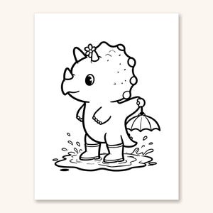 Dinosaur Coloring Pages Printable, Dinosaur Coloring Pages for Kids, Cute Dino Coloring for Preschool, 30 Printable Pages (PDF) image 4